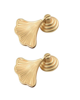 Geenite Furniture Knob Handles Golden Drop Pendant Pull Handle Fashion Ginkgo Leaf Shape Dresser Knobs For Kitchen Bathroom Cabi