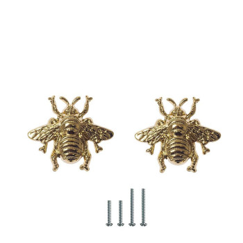 Unides 2 Pack Gold Brass Bee Knobs For Cabinets And Drawers Animal Knobs And Pulls For Dresser