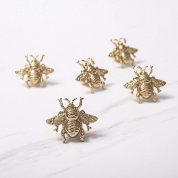 Unides 2 Pack Gold Brass Bee Knobs For Cabinets And Drawers Animal Knobs And Pulls For Dresser