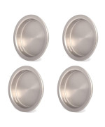 Homotek 4 Pack Closet Door Finger Pull 134 Small Size Easy Snap In Installation Satin Nickel Finish Fits A 516 Depth X