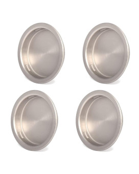 Homotek 4 Pack Closet Door Finger Pull 134 Small Size Easy Snap In Installation Satin Nickel Finish Fits A 516 Depth X