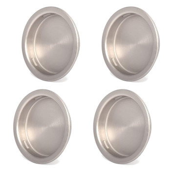 Homotek 4 Pack Closet Door Finger Pull 134 Small Size Easy Snap In Installation Satin Nickel Finish Fits A 516 Depth X