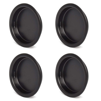 Homotek 4 Pack Closet Door Finger Pull 134 Black Small Size Easy Snap In Installation Fits A 38 Depth X 134 Diamet