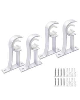 Curtain Rod Holders Curtain Rod Bracket Set Of 4 Rod Brackets White Heavy Duty Single Drapery Rod Holder With Screws Curtain H