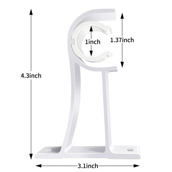 Curtain Rod Holders Curtain Rod Bracket Set Of 4 Rod Brackets White Heavy Duty Single Drapery Rod Holder With Screws Curtain H