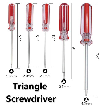 Kyuionty 5Pcs Triangle Head Screwdriver Set Magnetic Screwdriver 18Mm 20Mm 23Mm 27Mm 42Mm Triangle Screws Driver Tool