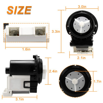 4681Ea2001T Washer Drain Pump Motor Compatible With Lg Kenmore Washers Wm8000Hva Wm2101Hw Wm2301Hr Wm2487Hrma Mah5500Bww Wm3