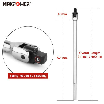 Maxpower Heavy Duty 34 Drive Breaker Bar 24Inch With Flex Handle