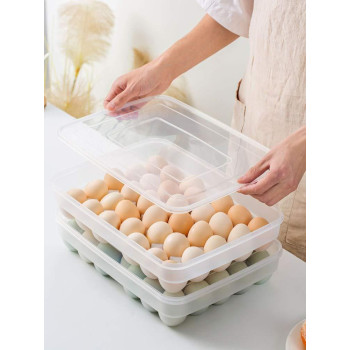 Sooyee 2 Pack Covered Egg Holders For Refrigerator Clear 2X34 Deviled Egg Tray Storage Box Dispenser Stackable Plastic Egg Carto