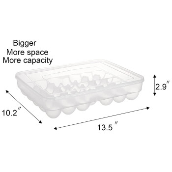 Sooyee 2 Pack Covered Egg Holders For Refrigerator Clear 2X34 Deviled Egg Tray Storage Box Dispenser Stackable Plastic Egg Carto