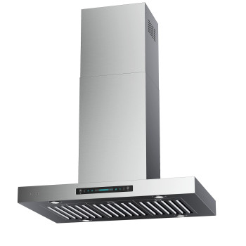 Iktch Upgrated 42Island Mount Range Hood 900 Cfm Ducted Range Hood With 4 Speed Fan Stainless Steel Range Hood 42 Inch With