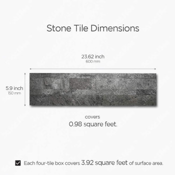 Tic Tac Tiles Peel And Stick Self Adhesive Removable Stick On Kitchen Backsplash Bathroom 3D Stone Tiles 12Sheet Oyster Gray