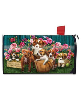 Briarwood Lane In The Garden Spring Magnetic Mailbox Cover Dogs Puppies Standard