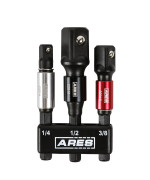 Ares 220113Piece 3Inch Impact Grade Socket Adapter Set With Color Sleeve Turns Power Drill Into High Speed Nut Driver 14