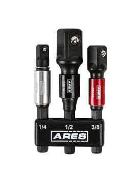 Ares 220113Piece 3Inch Impact Grade Socket Adapter Set With Color Sleeve Turns Power Drill Into High Speed Nut Driver 14