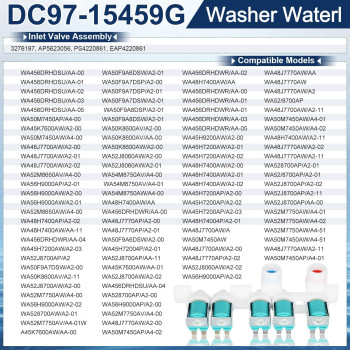 Sumnew Dc9715459G Water Inlet Valve Assembly Upgrade Not Easy To Leak Compatible With Samsung Washer Replaces Dc9715459G 32