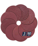 90 Pcs 3 Inch Hook And Loop Assorted Aluminum Oxide Sanding Discs 3 In No Hole Orbital Sander Pad Sander Paper Sandpaper