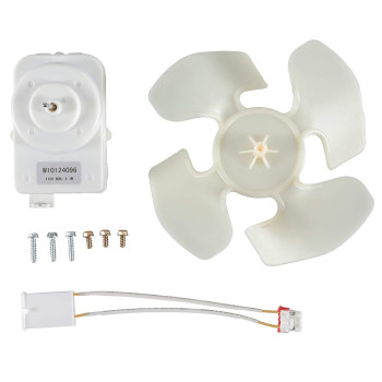 W10124096 Refrigerator Condenser Fan Motor Kit Compatible With Whirlpool Refrigerator Replaces Ap4318657 2315558 Ps1957416 W1012