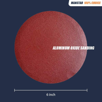 60 Pcs 6Inch Assorted Psa Aluminum Oxide Sanding Disc Nohole Self Stick