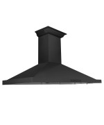 Zline 48 In Convertible Vent Wall Mount Range Hood In Black Stainless Steel With Crown Molding Bskbncrn48