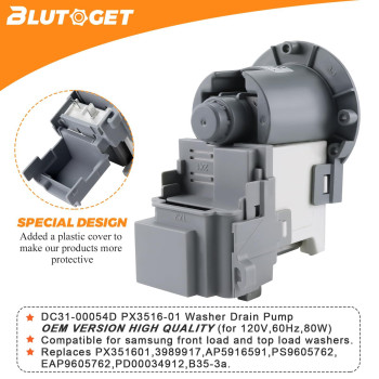 Upgrade Dc3100054D Px351601 Dc3100187A Washer Drain Pump Motor By Blutoget Fit For Samsung Washing Machine Wa4 Wa5 Wf2 Wf3