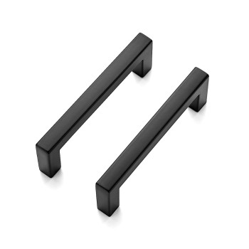 Ravinte 5 Pack Solid 3 Inch Center To Center Slim Square Bar Drawer Handles Kitchen Cabinet Handles Black Drawer Pulls Kitchen C