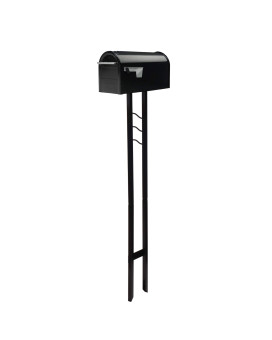 Architectural Mailboxes Franklin Galvanized Steel Mailbox And Post Kit Fm11Kitec Black Medium Capacity