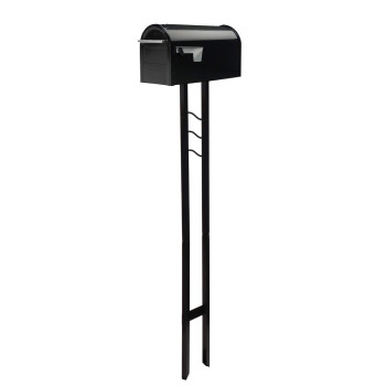 Architectural Mailboxes Franklin Galvanized Steel Mailbox And Post Kit Fm11Kitec Black Medium Capacity