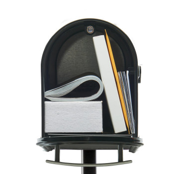 Architectural Mailboxes Franklin Galvanized Steel Mailbox And Post Kit Fm11Kitec Black Medium Capacity