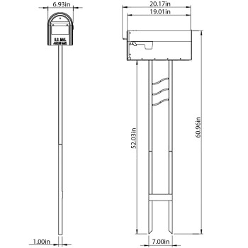 Architectural Mailboxes Franklin Galvanized Steel Mailbox And Post Kit Fm11Kitec Black Medium Capacity