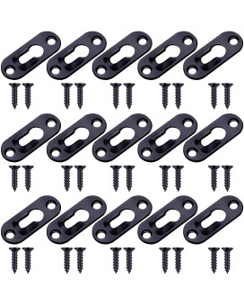 30 Pieces Single Keyhole Hangers With 60 Pieces Screws Metal Keyhole Hanging Plates Hanging Brackets Metal Hanging Fasteners For