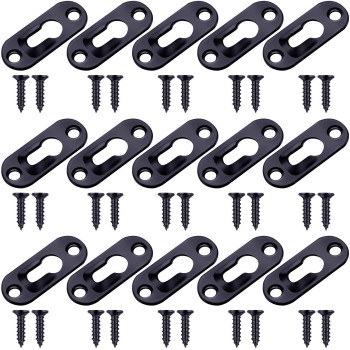 30 Pieces Single Keyhole Hangers With 60 Pieces Screws Metal Keyhole Hanging Plates Hanging Brackets Metal Hanging Fasteners For