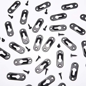 30 Pieces Single Keyhole Hangers With 60 Pieces Screws Metal Keyhole Hanging Plates Hanging Brackets Metal Hanging Fasteners For