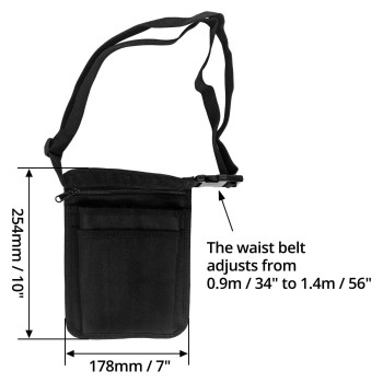 Qwork Medical Organizer Belt Nurse Storage Bag Waist Bag Pouch For Medical Scissors Care Kit Tool Black 10X7