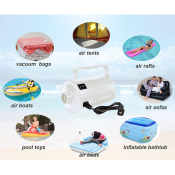 Electric Air Pump For Inflatable Pool Toys High Power Quickfill Air Mattress Inflator Deflator Pump For Pool Float Raft Airbe