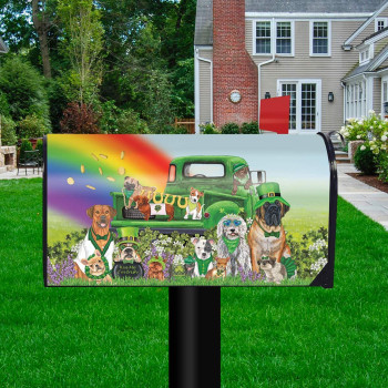 Briarwood Lane Lucky Pups St Patricks Day Magnetic Mailbox Cover Dogs Standard