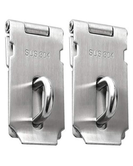 Alise Hasp Lock Door Hinge Lock Padlock Black Clasp Latch Hinges Lock For Doors 3 Inch Sus304 Stainless Steel Chest Latchesbrus