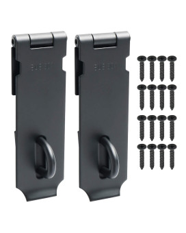 Alise Hasp Lock Door Hinge Lock Padlock Black Clasp Latch Hinges Lock For Doors 5 Inch Sus 304 Stainless Steel Chest Latchespac