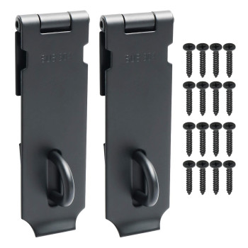 Alise Hasp Lock Door Hinge Lock Padlock Black Clasp Latch Hinges Lock For Doors 5 Inch Sus 304 Stainless Steel Chest Latchespac