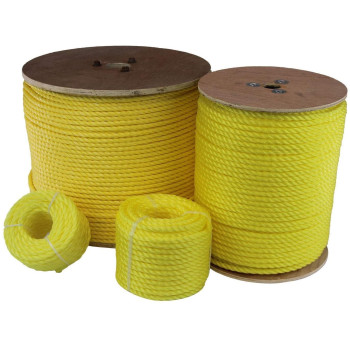 Ateret 14 Inch By 600 Feet Twisted 3Strand Yellow Polypropylene Rope I 1 125 Lbs Tensile Strength I Lightweight Heavyduty