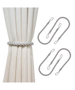 Hiastra Curtain Tiebacks Ropes 4Pcs Decorative Handmade Tie Backs Curtain Holdbacks Holders Cord For Window Sheer Drapes Indoor