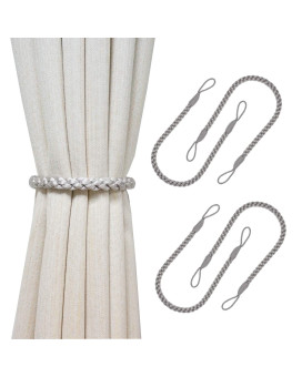 Hiastra Curtain Tiebacks Ropes 4Pcs Decorative Handmade Tie Backs Curtain Holdbacks Holders Cord For Window Sheer Drapes Indoor