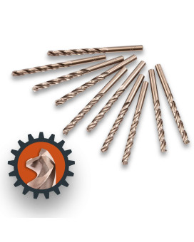 Lichamp 14 Hss Cobalt Drill Bits 10Pcs With Three Flute For Hard Metal Hardened Stainless Steel And Cast Iron