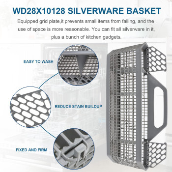 Wd28X10128 Dishwasher Silverware Basket Gray By Ami Parts Replacement 197X38X84 For Ge Dishwasher Replace Wd28X10127