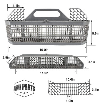 Wd28X10128 Dishwasher Silverware Basket Gray By Ami Parts Replacement 197X38X84 For Ge Dishwasher Replace Wd28X10127