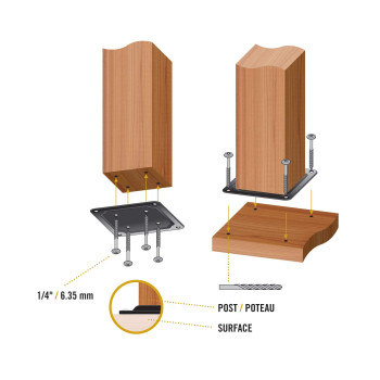 Nuvo Iron Wpcp4B Black 4 X 4 Wood Post Plate Connector