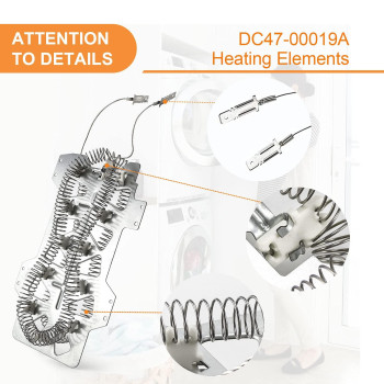 2 Pack Dc4700019A Dryer Heating Element Replacement Part Samsung Dryers Replacesreplaces Dc4700019A Dv45H7000Ewa2 Dv40J3000E