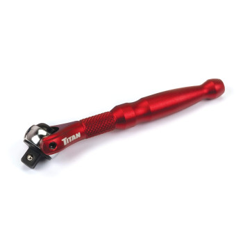 Titan 11320 14Inch Drive X 4Inch 90Tooth Swivel Head Micro Ratchet Red