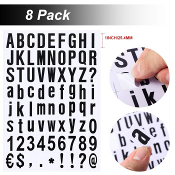 8 Sheets Selfadhesive Vinyl Letters Numbers Kit Mailbox Numbers Sticker For Mailbox Signs Window Door Cars Trucks Home