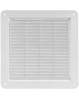 Vent Systems 10X10 Inch Air Vent Cover White Air Vent Louver Grill Cover Builtin Insect Screen Straight Back Wit